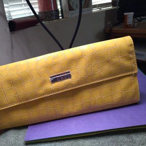 Ultra chi yellow tile glossy purse clutch